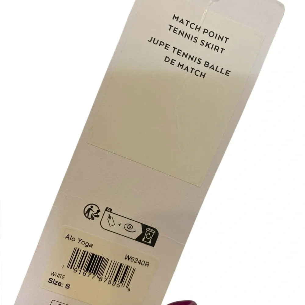 NWT Alo Yoga match point tennis skirt WHITE Size S